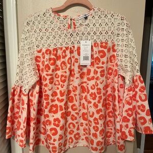 NWT orange leopard top
